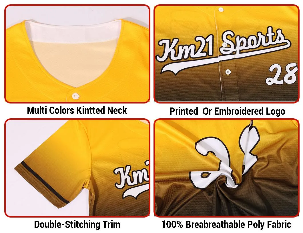 Hot Selling Custom Design Sublimation Embroidery Letter Pattern Shirts V Neck Men Pullover Baseball Jersey