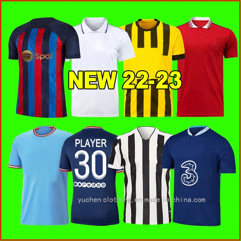 Wholesale 22/23 New Season Soccer Jersey Football Shirts Black Red Stripe Thailand Quality Soccer Jersey for Men