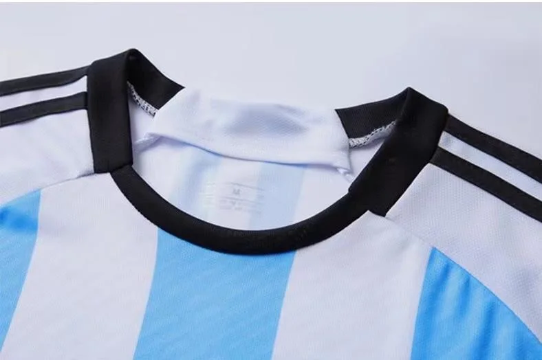 Custom Made High Quality Light Weight Argentina Football Uniform Team Football Kits Men Soccer Jersey Suit