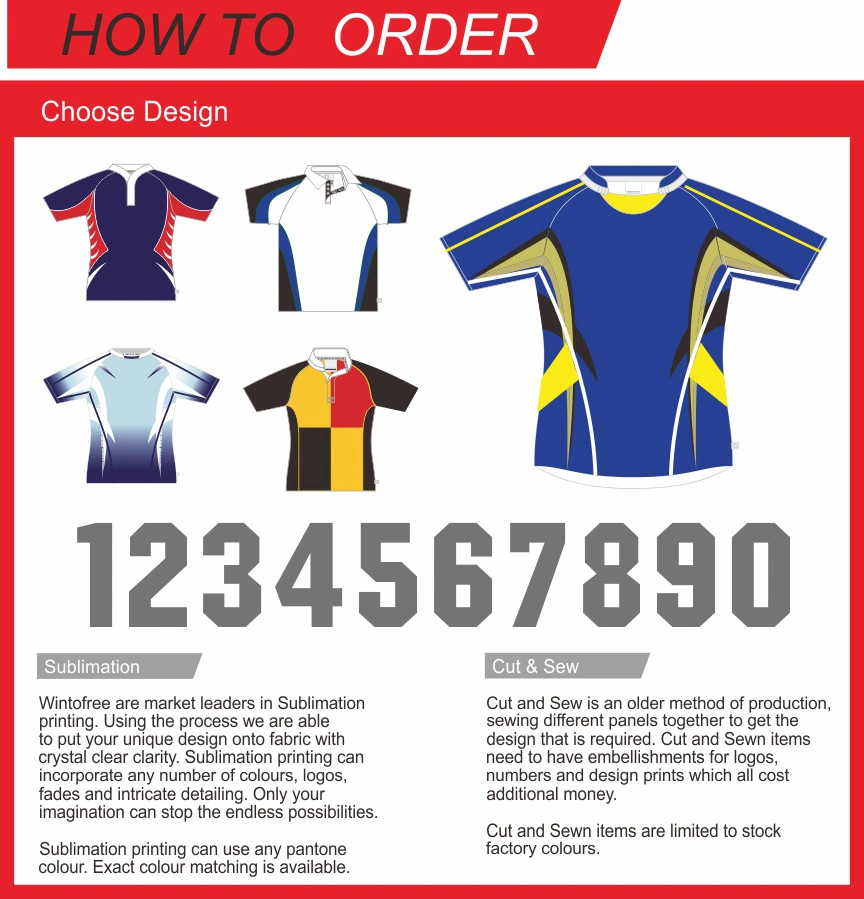 Mens Fully Dye Sublimation Printing Customized Rugby Jerseys