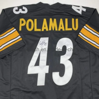Custom Troy Polamalu Pittsburgh Black Autographed Signed American Football Jersey